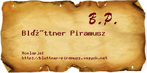 Blüttner Piramusz névjegykártya